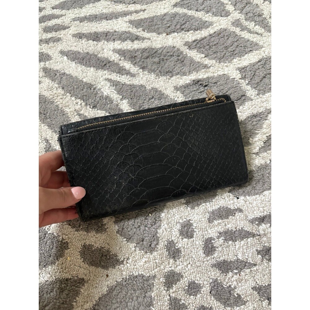Black Snakeskin A New Day Bifold Wallet with Zipper Compartments